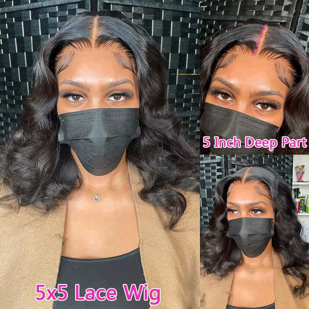 Perruque Lace Closure Wig Body Wave brésilienne Remy naturelle, cheveux vierges, 13x6, 13x4, densité