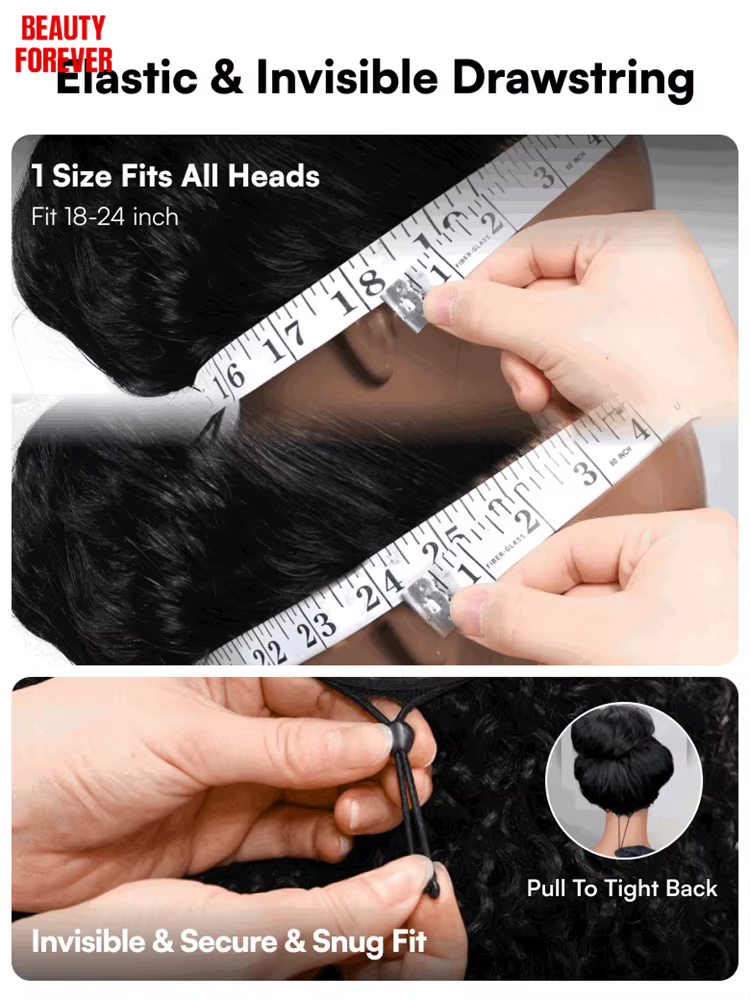 Perruque sans colle Beautyforever, cheveux humains, lace frontal 13x4 pré-traités, bouclés birmans a