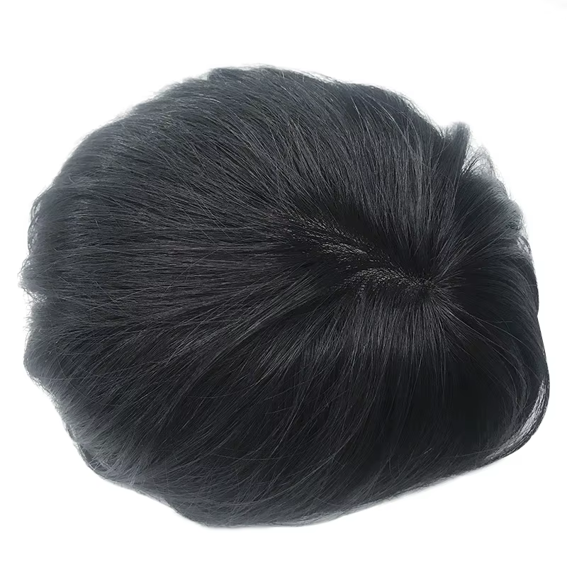 Perruque indienne Remy pour homme, cuir chevelu Seattle, toupet masculin, peau fine, système de post
