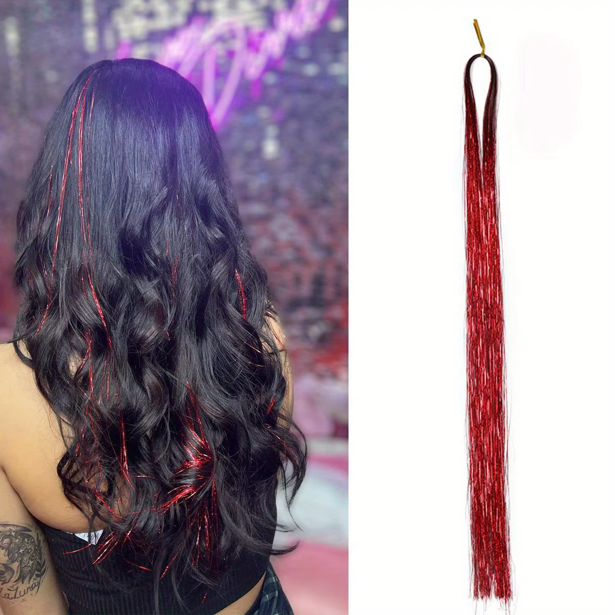 Extensions de cheveux en guirlandes scintillantes pour femmes et filles, accessoires de cheveux féer