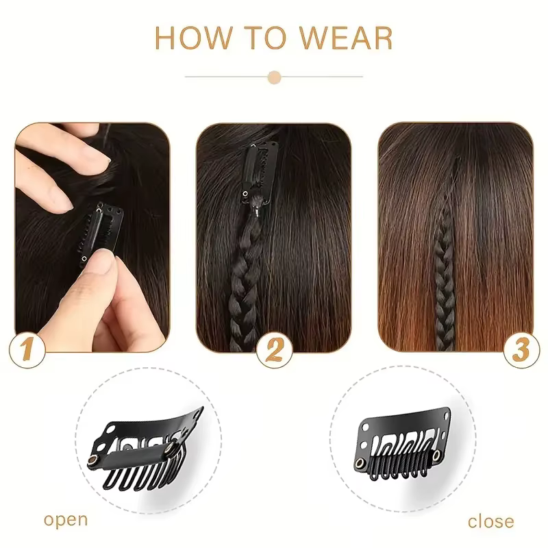 20 pouces synthétique 2 pièces Y2K Style cheveux longs raides Mini tresse haute température fibre co