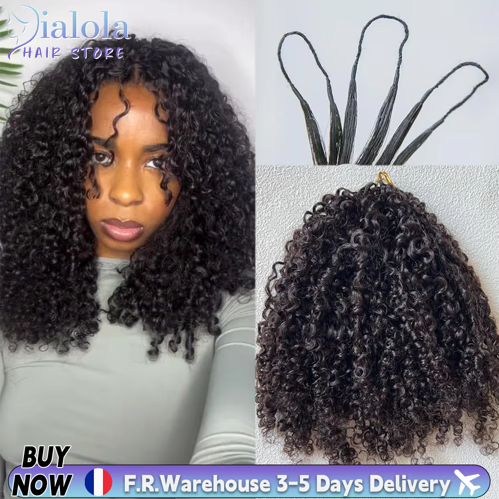 Extensions de cheveux humains au crochet, sans nœuds, pré-séparées, sans perte, invisibles, pour tre