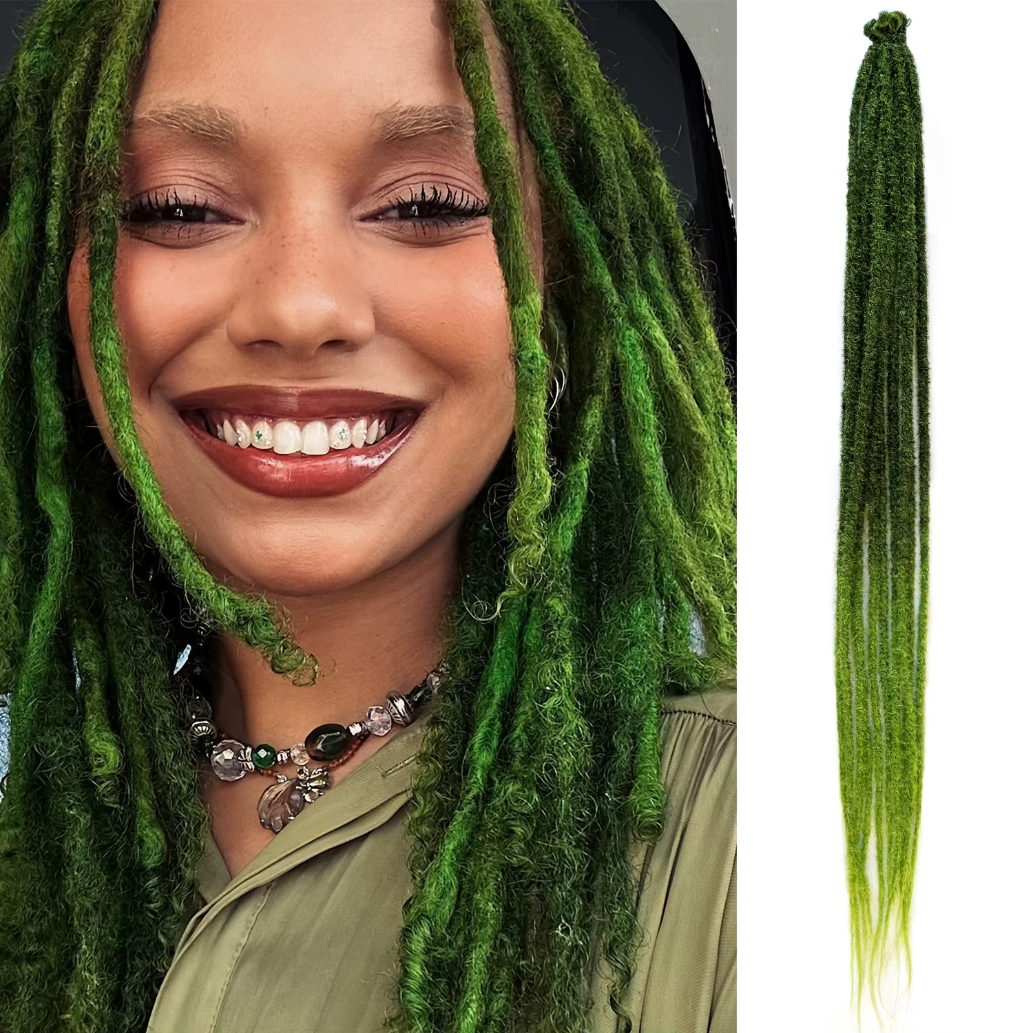 Extensions de dreadlocks synthétiques faites à la main au crochet, 1 paquet (10 mèches), 24 pouces, 