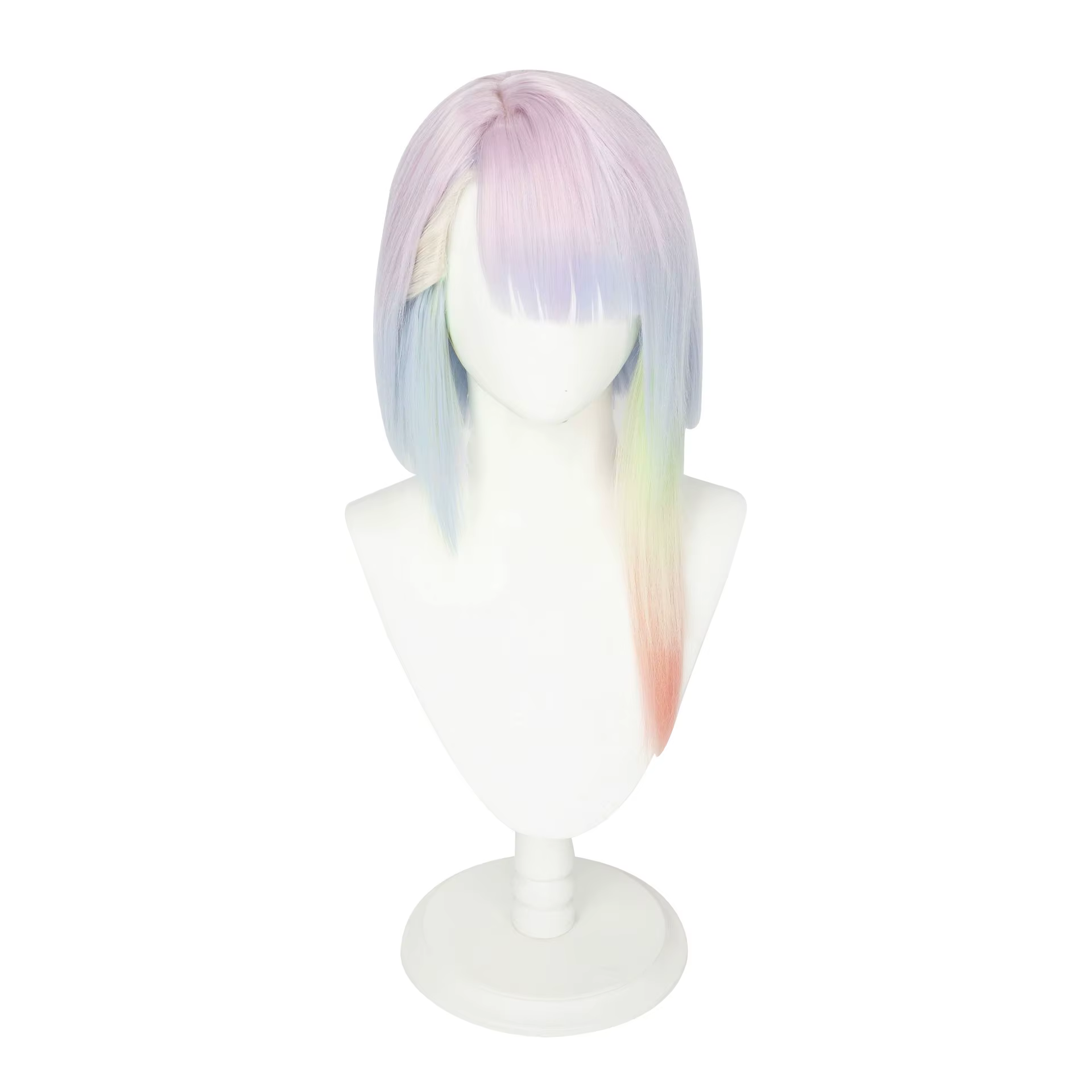 Perruque de Cosplay Lucy de 45cm, Anime Cyberpunk Edgerunners, perruque multicolore à dégradé, résis