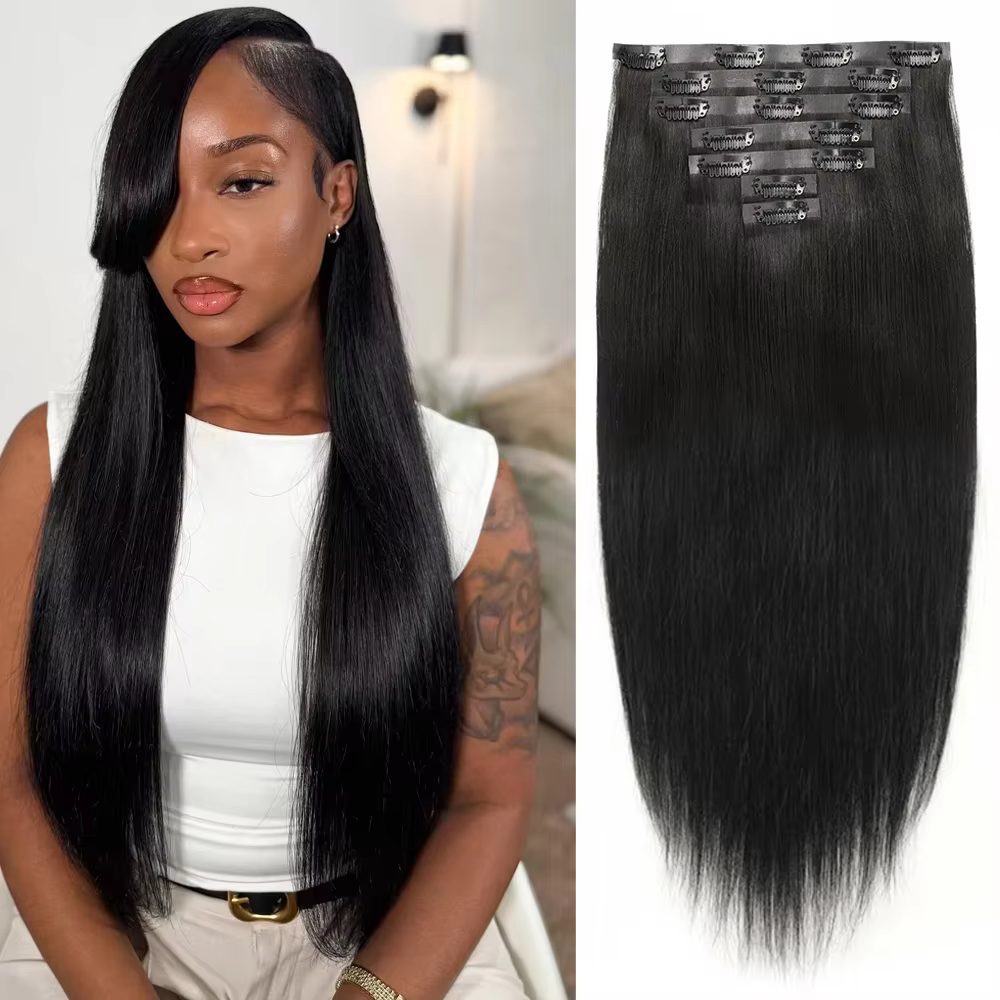 Yaki pince sans couture Ins pince de trame de peau sans couture dans les Extensions de cheveux humai