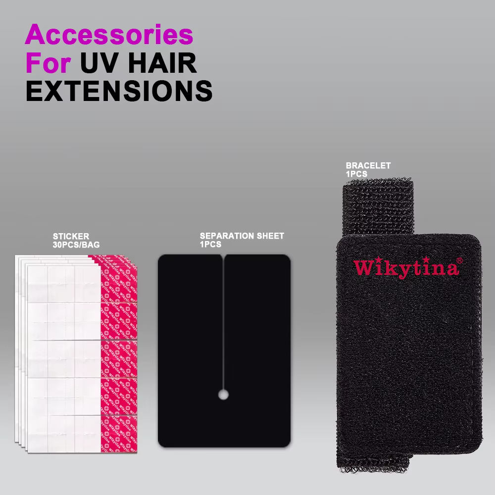 Kit professionnel d'extensions de cheveux, salon avec colle légère UV et outils légers en V pour la 