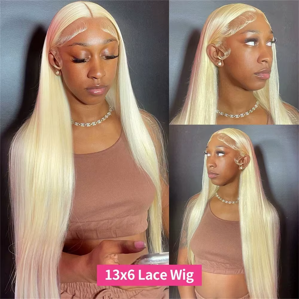 Silkwave HD Transparent 613 Blonde droite 13x4 13x6 dentelle frontale perruques de cheveux humains p