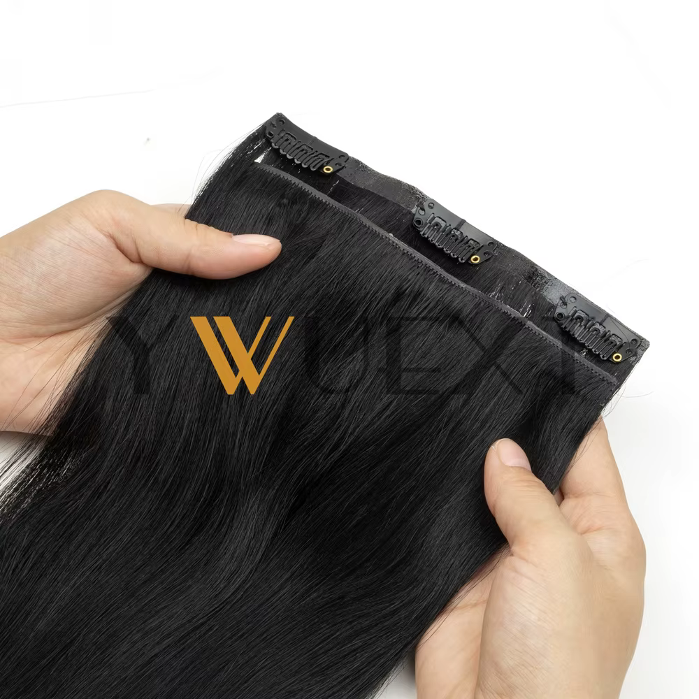 Extensions de cheveux invisibles à clipser en PU, 100-120g, 7 pièces/ensemble, cheveux humains à cli