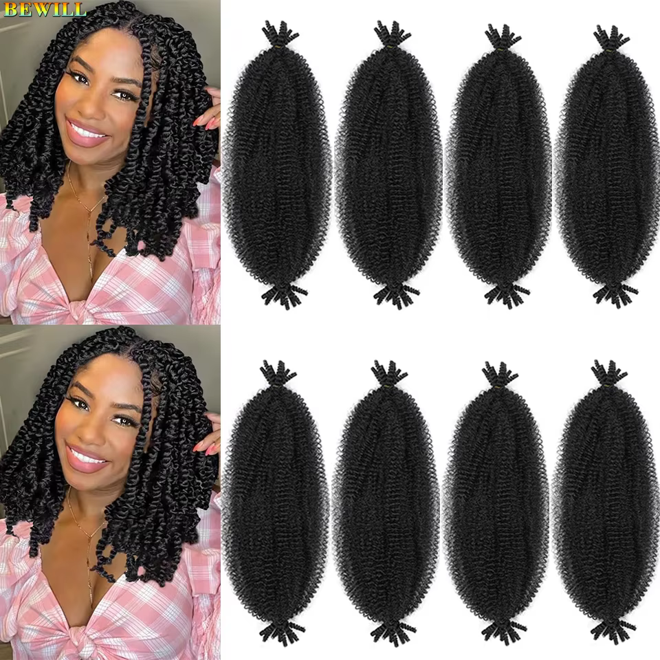 Bewill Cheveux Afro Twist Springy 12 16 24 pouces 1B 27 30 350 4 613 Bug Ombre Marley Twist Tresses