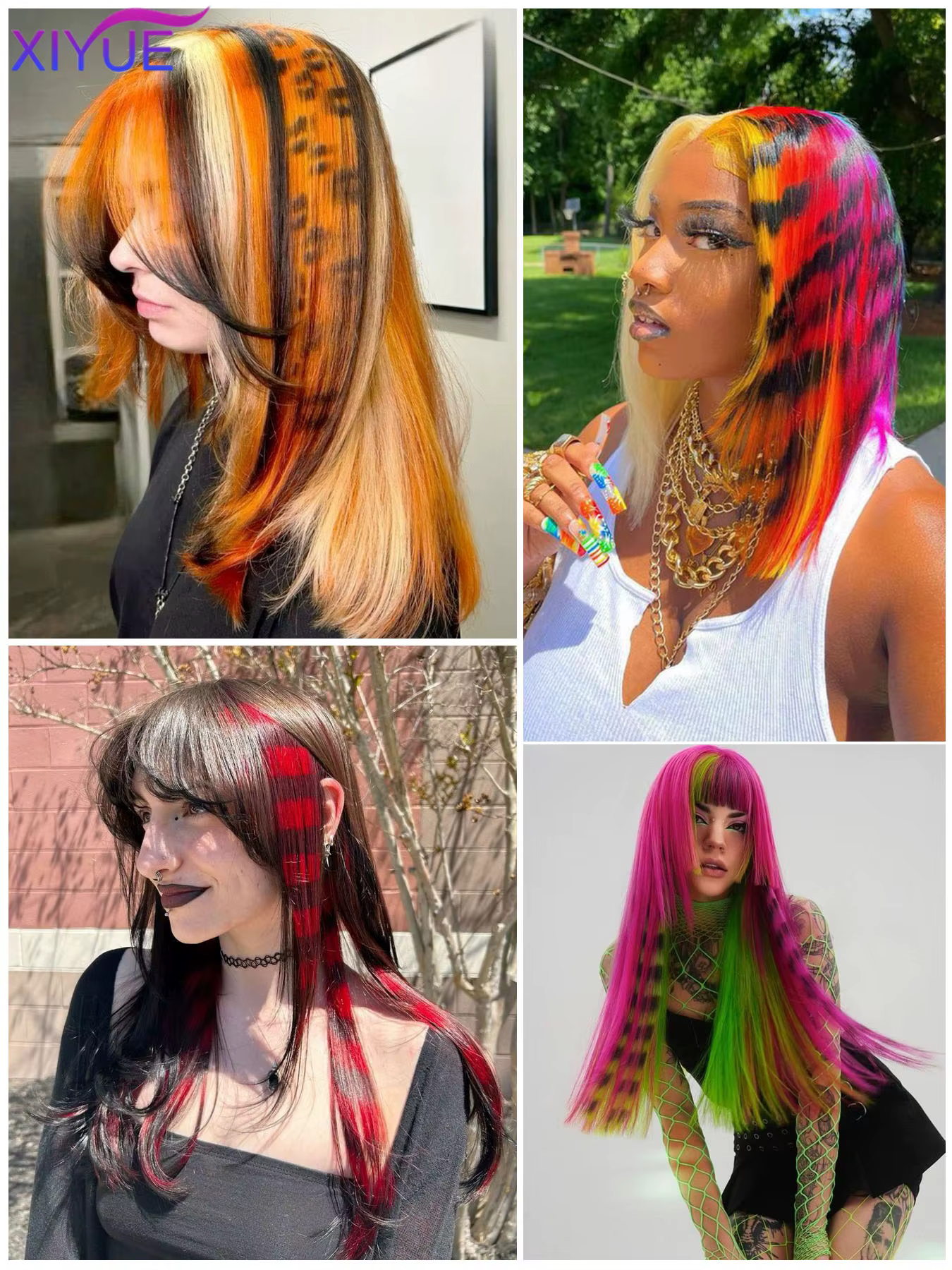 Perruque synthétique à une seule pièce pour femmes, extensions de cheveux longues et droites à clips