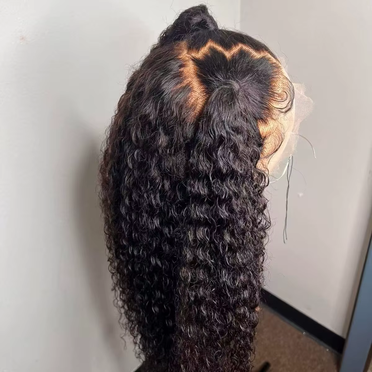 250% densité Jerry bouclés vague 13x6 perruques de cheveux humains 13x4 HD Transparent dentelle fron