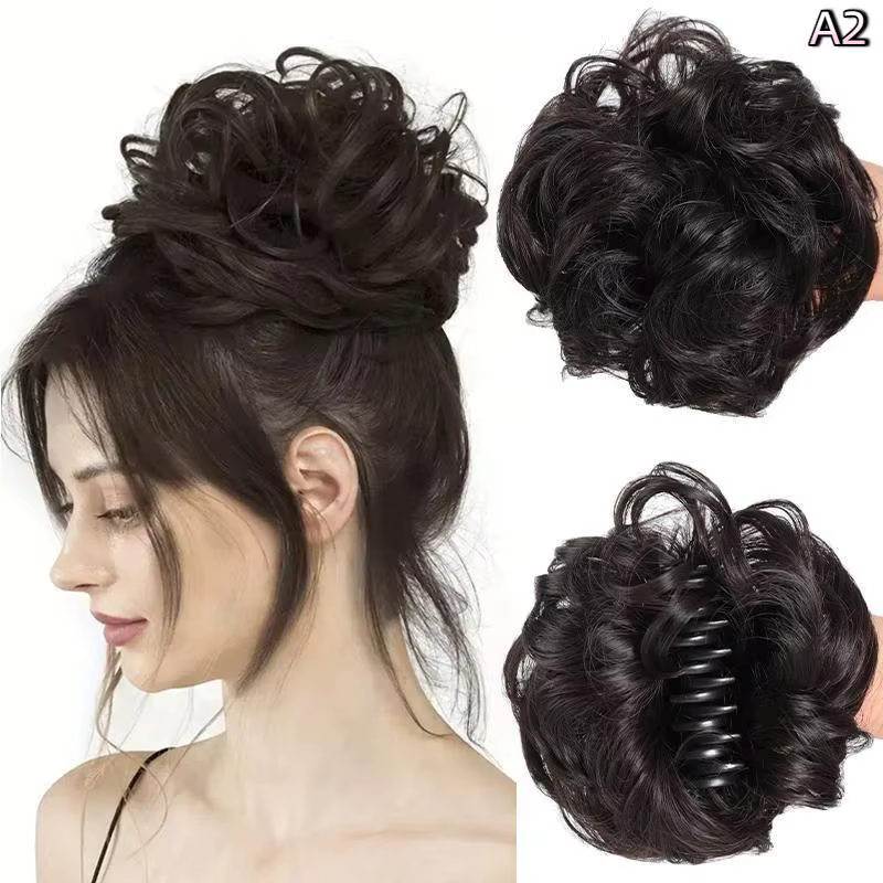 Chignon synthétique à clipser, postiche bouclé naturel et volumineux pour femme, pour queue de cheva