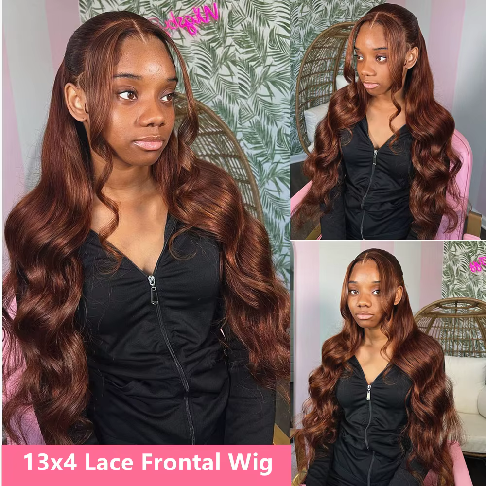 Perruque Lace Frontale Body Wave Chocolat Brun Cheveux Humains 13x6 HD Transparente 30 Pouces Pré-ép