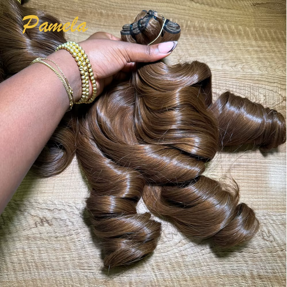 Extensions de cheveux humains bruns ondulés, 100% vierges non traités, 3 mèches, extensions de cheve