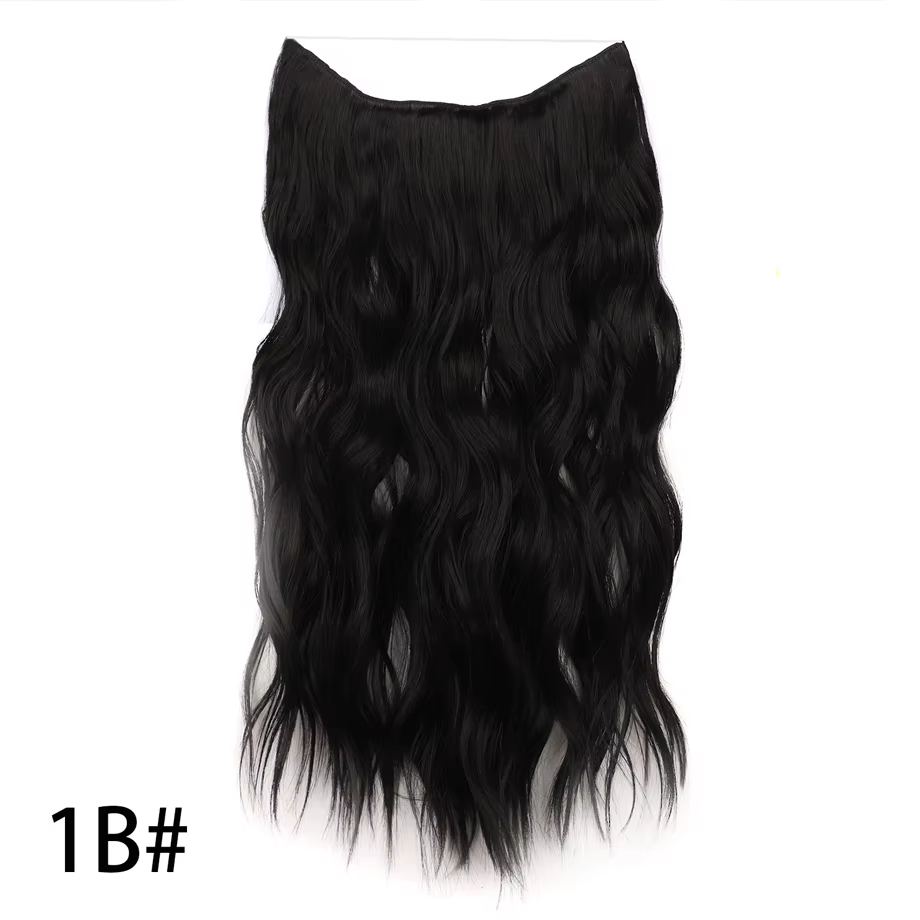 Extensions de cheveux synthétiques de 22 pouces, mèches châtain, invisibles, transparentes, Remy, av