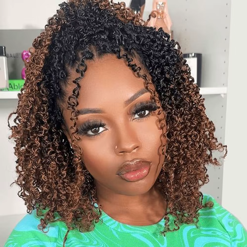 Yanky Twist Crochet Hair pour femmes noires, cheveux synthétiques pré-bouclés, cheveux au crochet ma