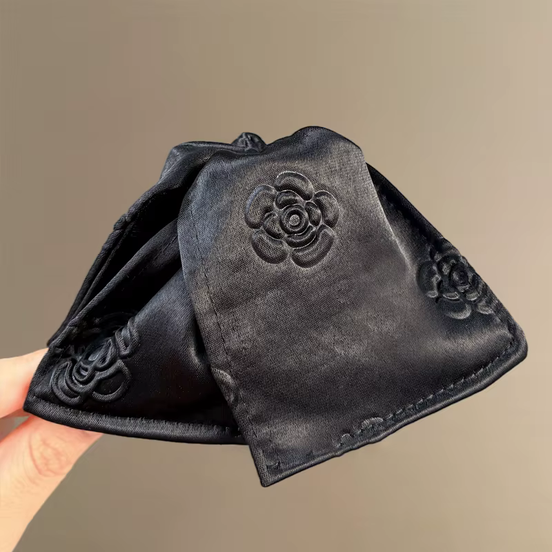 Pince à cheveux triangulaire en Satin rétro pour femme, élégante, imprimé Rose, requin, mode fille, 