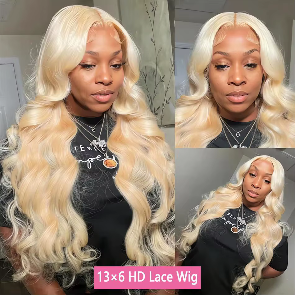Perruques de cheveux humains 13x6 Blonde 613 Body Wave 13x4 HD Lace Frontal, 30 36 pouces, couleur m