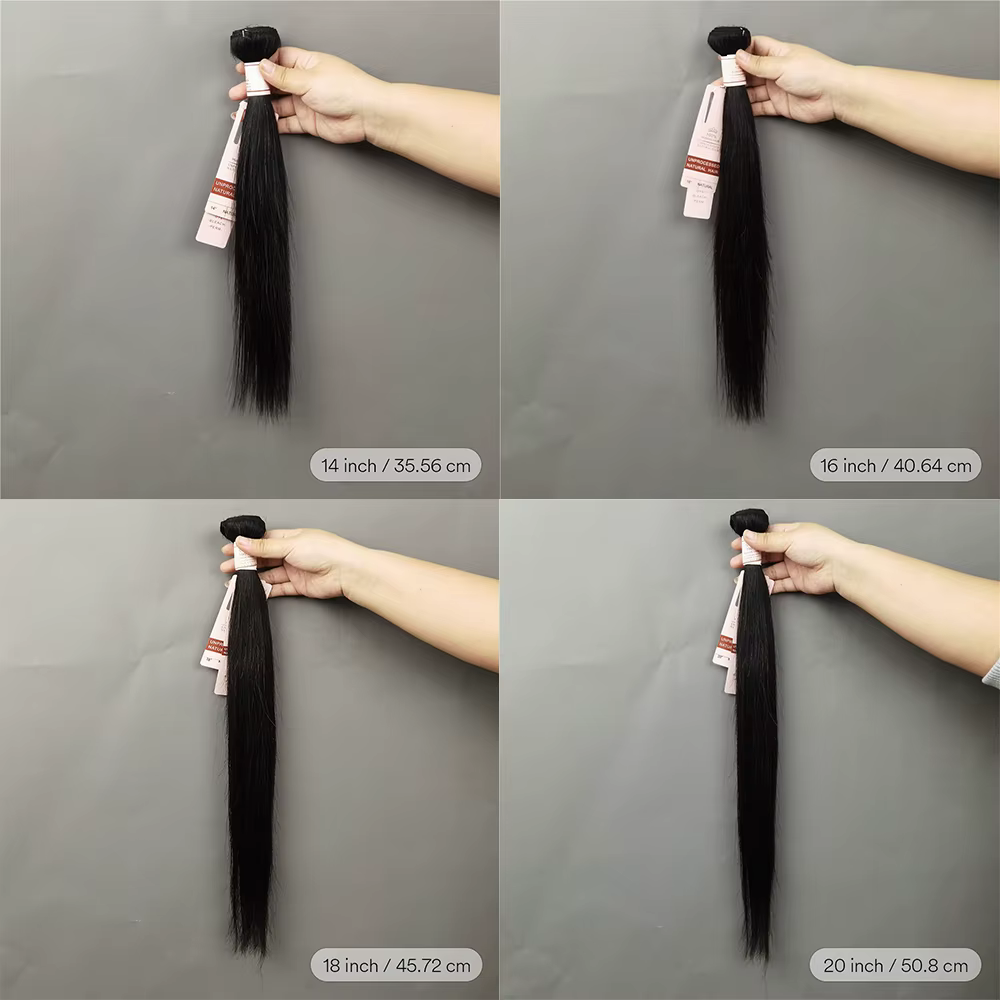 Tissage en lot 100% naturel brut noir naturel lisse, Extensions de cheveux, 10-30 pouces, 50 g/pièce