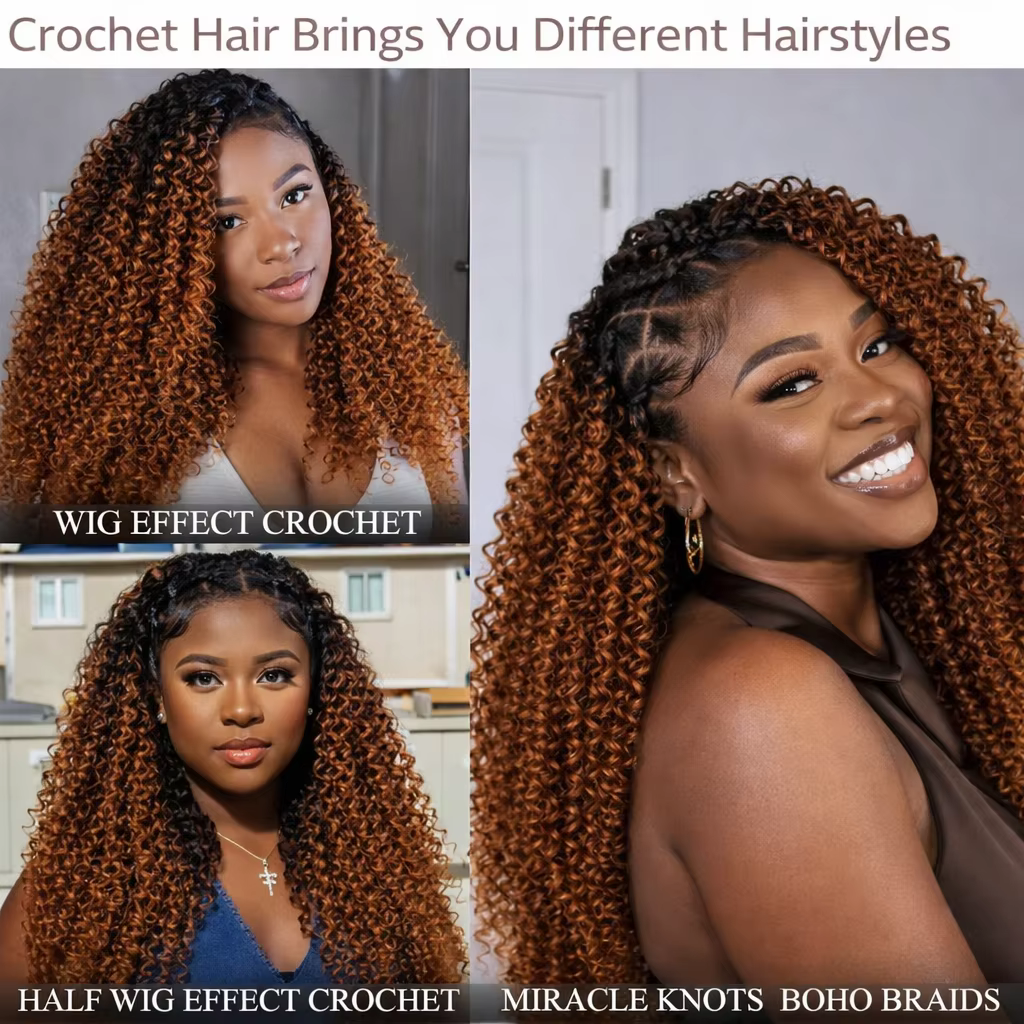 Extensions de cheveux humains bouclés pré-séparées pour crochet, sans nœuds, Miracle Knots TB30, che