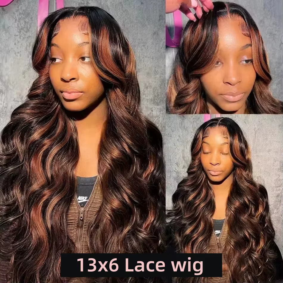 Perruques de cheveux humains sans colle prêtes à porter mettre en évidence 13x6 perruque frontale en