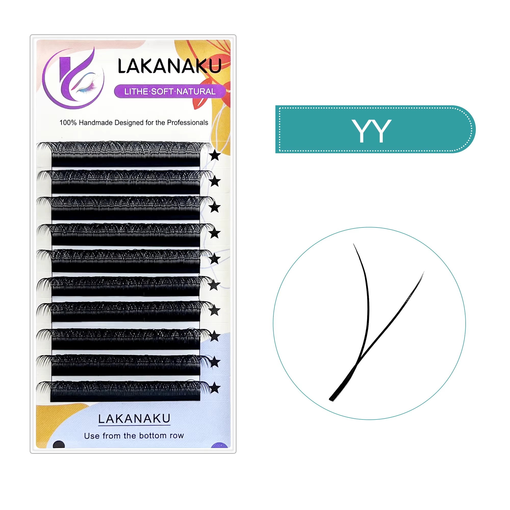 LAKANAKU YY/3D/4D/5D/6D/7D W Clover Extensions de cils pré-faits en éventail pour volume
