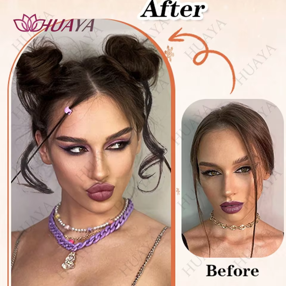 2 pièces synthétique désordre Updo cheveux Chignon Chignon chouchous faux cheveux bande tresse élast