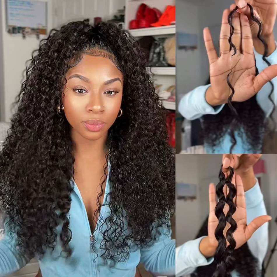 Cheveux humains pré-séparés sans nœuds, ondulés profonds, pour tressage, style bouclé crépu birman, 