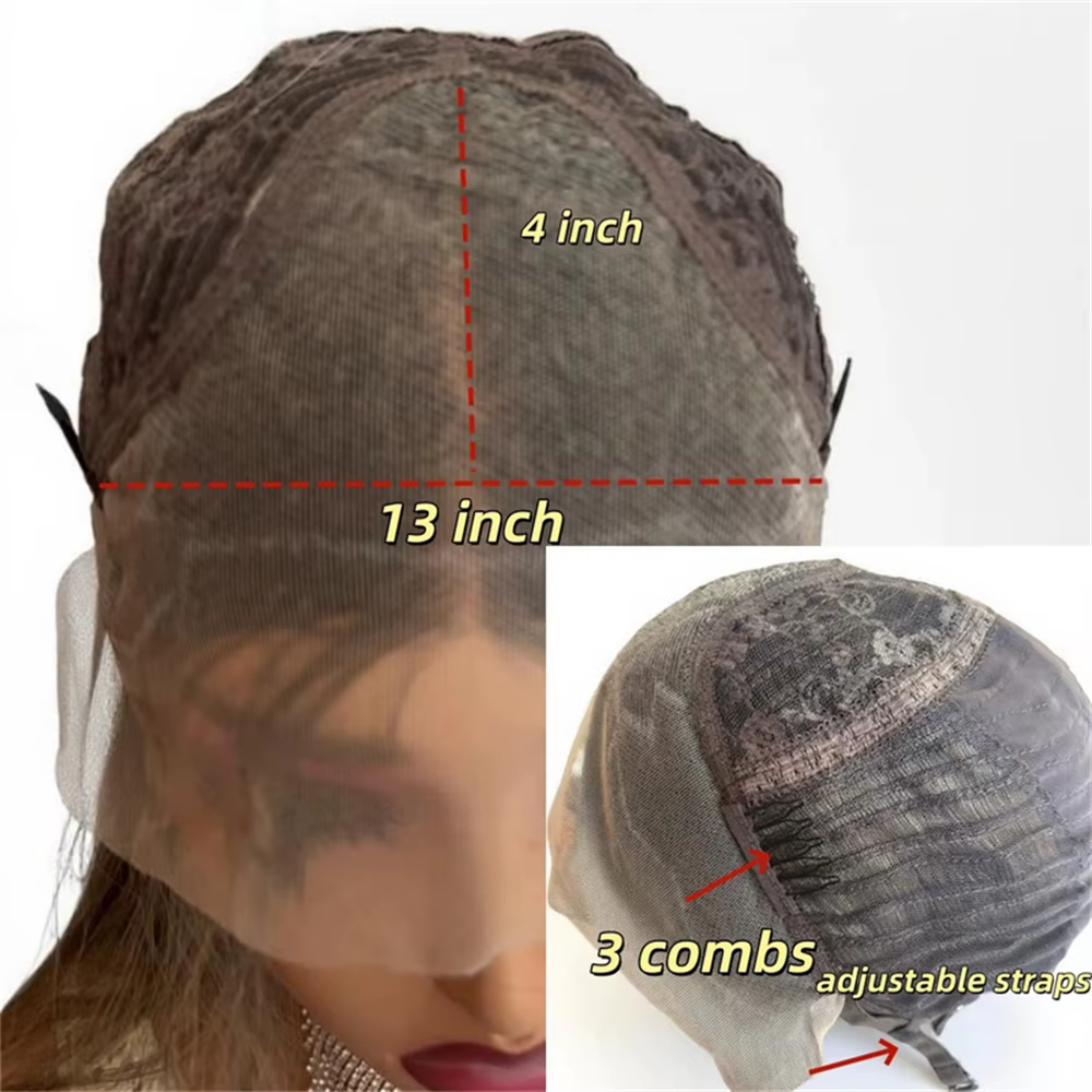 Perruque Lace Front Synthétique 13x4 à Raie Libre, Ligne de Cheveux Pré-épilée, Ombré Blond Brun ave