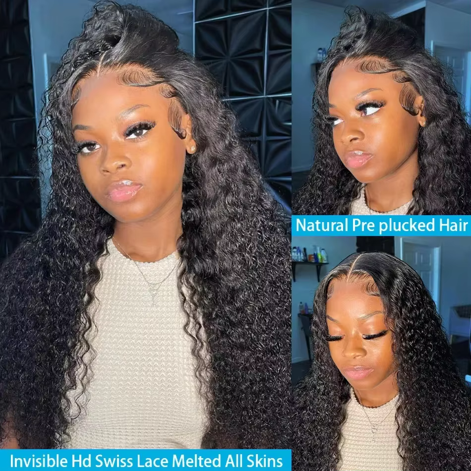 Perruques Lace Frontal HD Deep Wave 13x6 à 250% de densité, Cheveux Humains Brésiliens Ondulés Water
