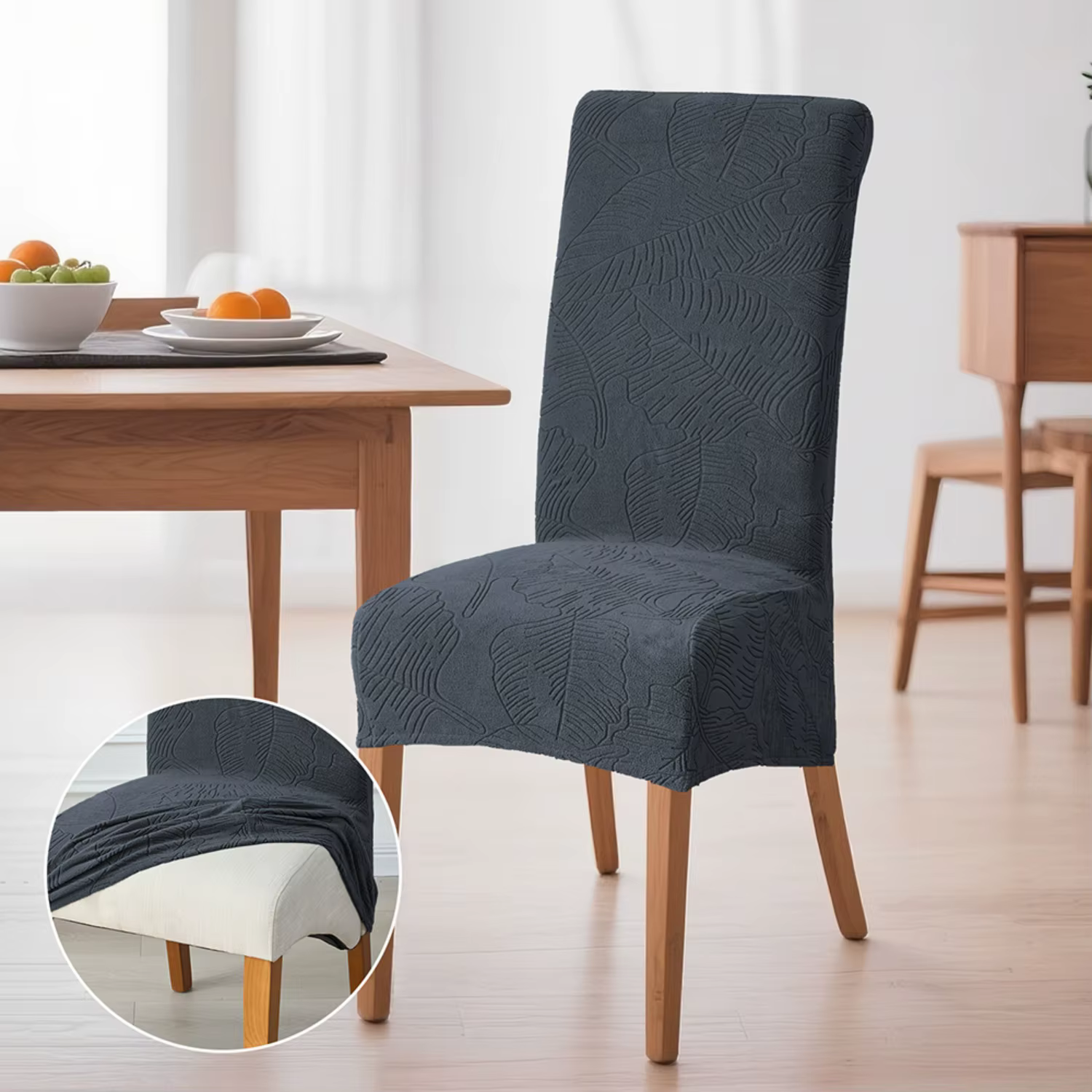Housses de chaise de salle à manger extensibles, taille extra large, protection de chaise en jacquar