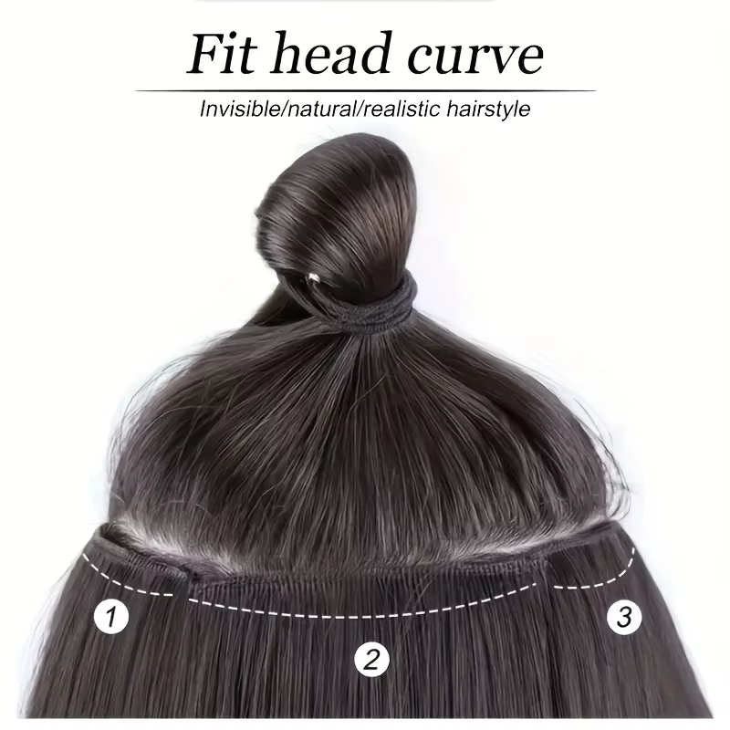 Ensemble de coupe de cheveux synthétiques pour femmes, extension de cheveux ondulés naturels, clip B