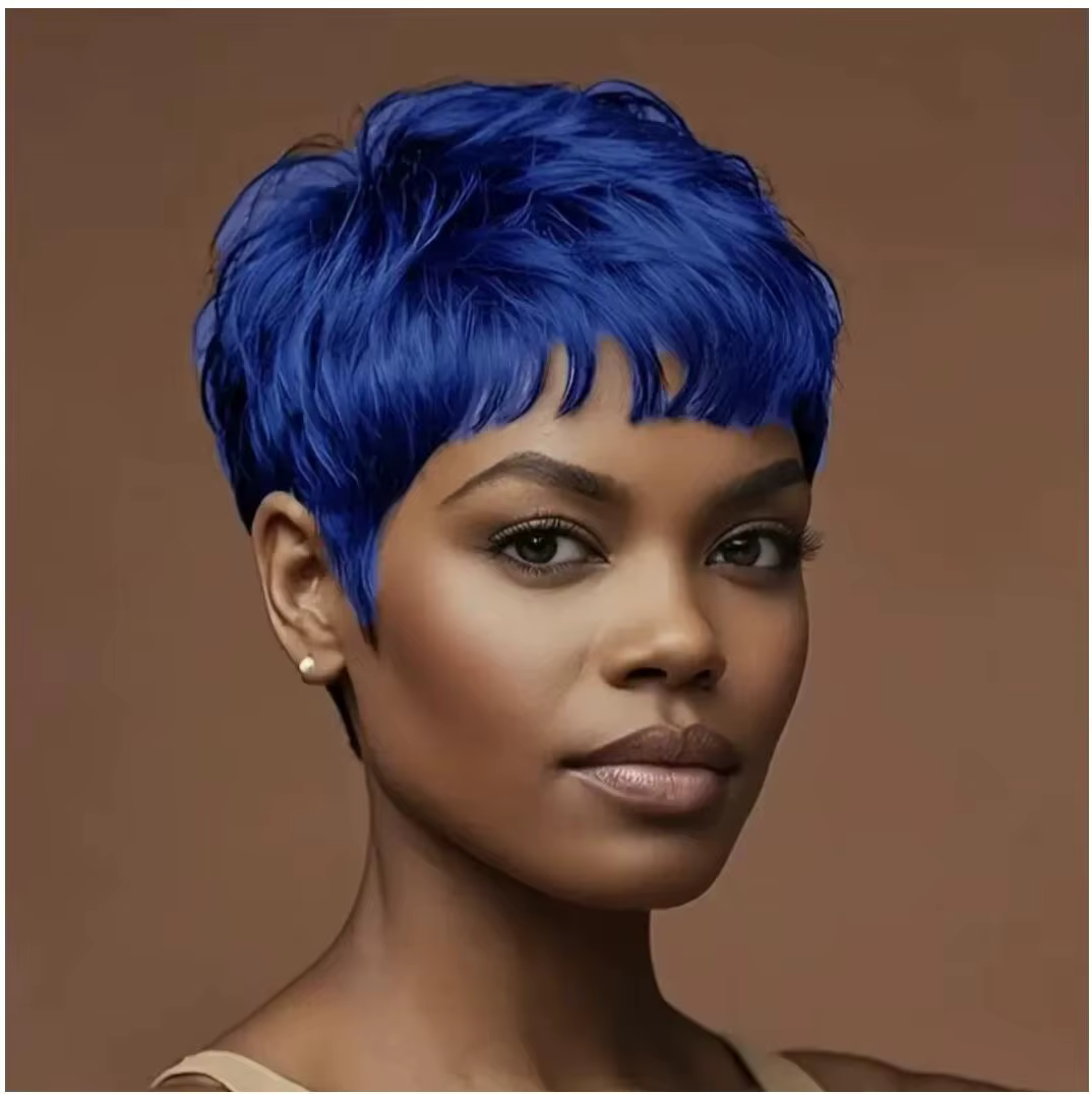 Perruque synthétique courte noire, coupe Pixie pour frange, perruque courte Fak pour femmes, perruqu