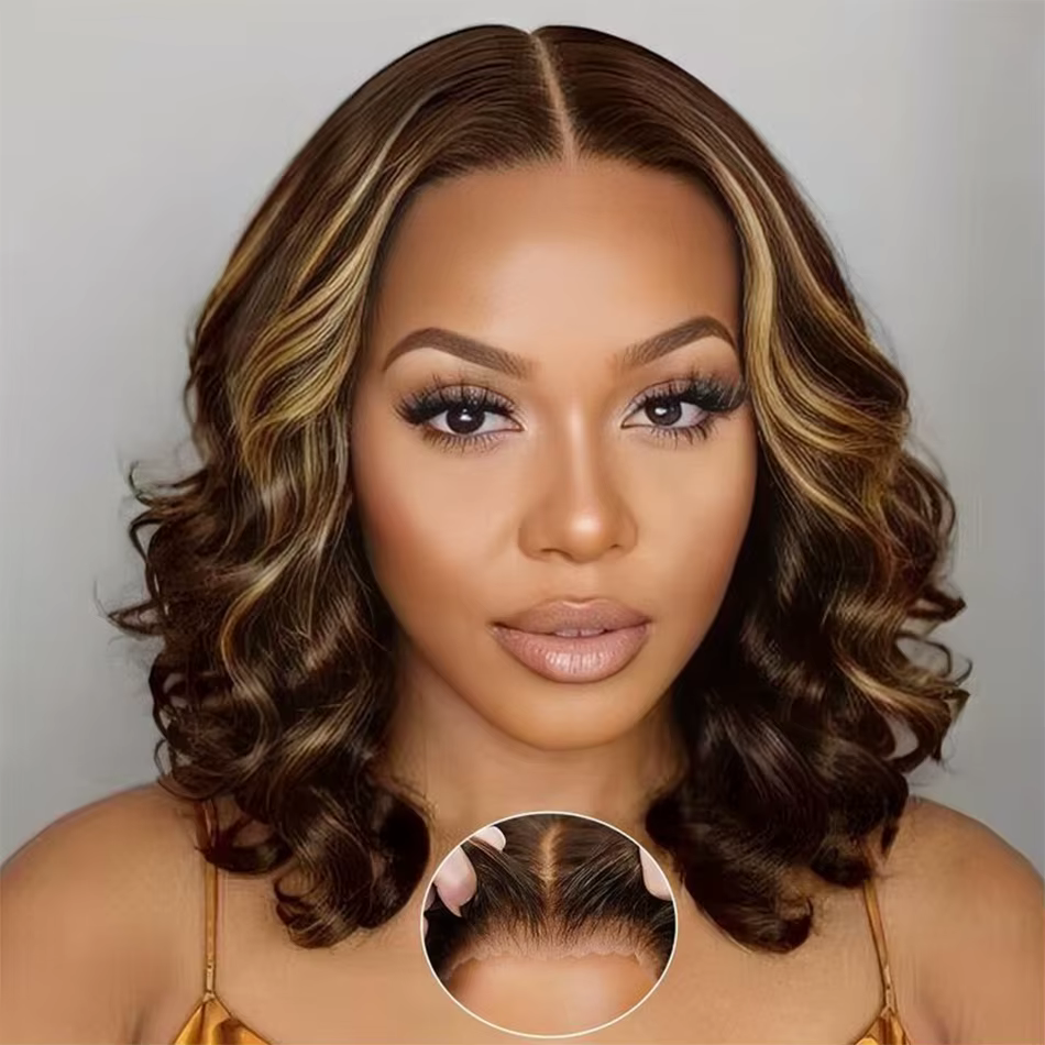100% malaisie cheveux 250 densité Double dessiné P4 27 Ombre mettre en évidence vague rebondissante 