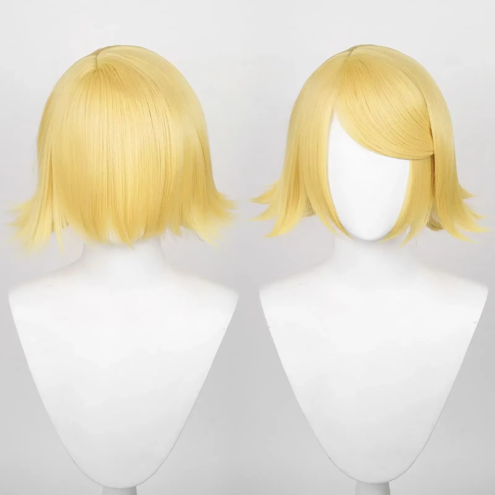 Nouvelle perruque de cosplay Rin Len 2026 de haute qualité, courte, dorée claire, pour femme et homm