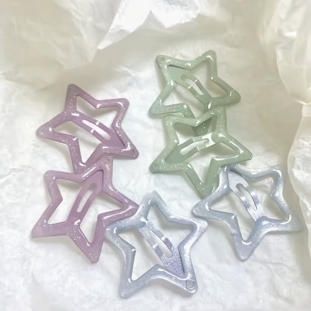 Pinces à cheveux tendance étoile colorée BB, brillantes et mignonnes, accessoires pour cheveux Y2k,