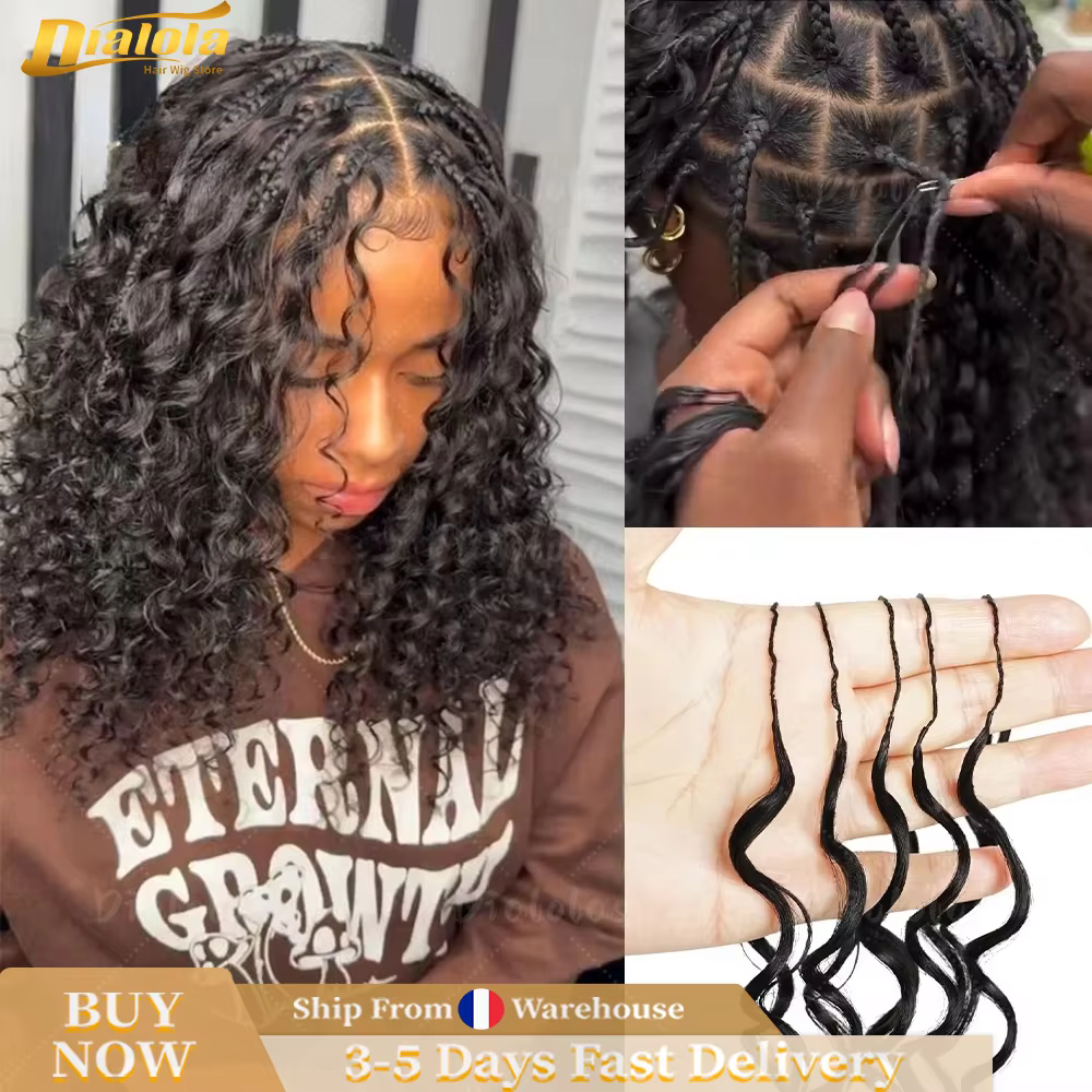 Crochet Feather Hair Extensions Curly Human Hair Crochet Human Hair Afro Kinky Burmese Deep Curly Kn