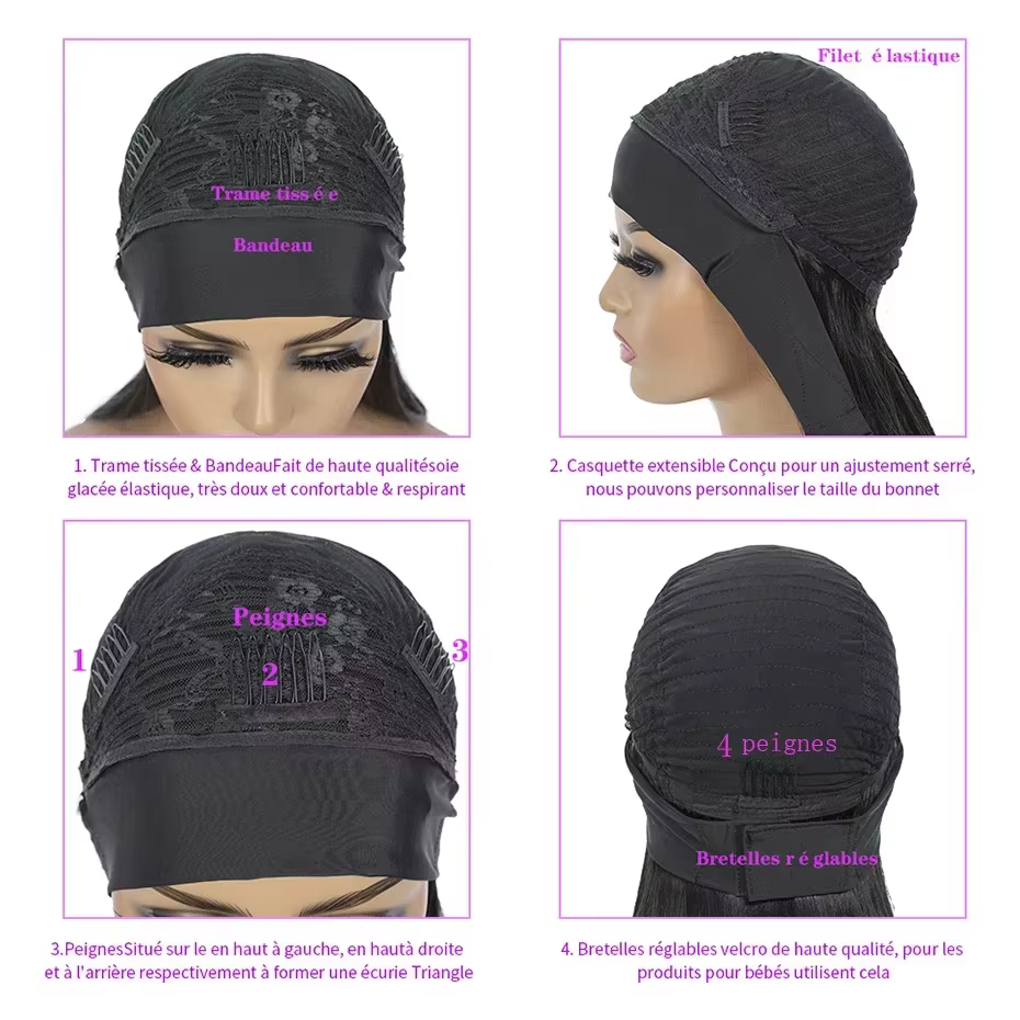 Perruques de cheveux humains naturels bandeau Afro crépus bouclés brésilien Remy perruques de cheveu