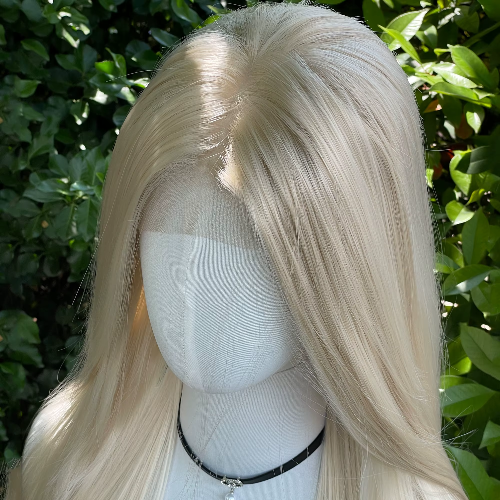 Perruque Lace Front Wig synthétique Blonde claire, 13x4, 26 pouces, longue et lisse, partie libre, d