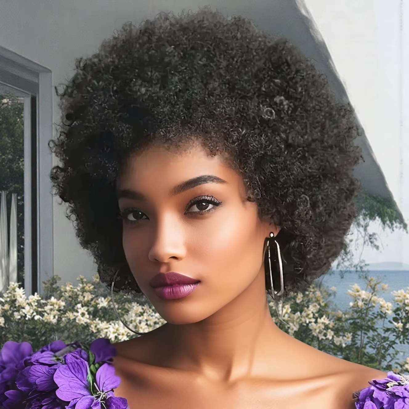 Perruque Afro crépue bouclée pour femmes, cheveux humains brésiliens Remy, entièrement fabriqués à l