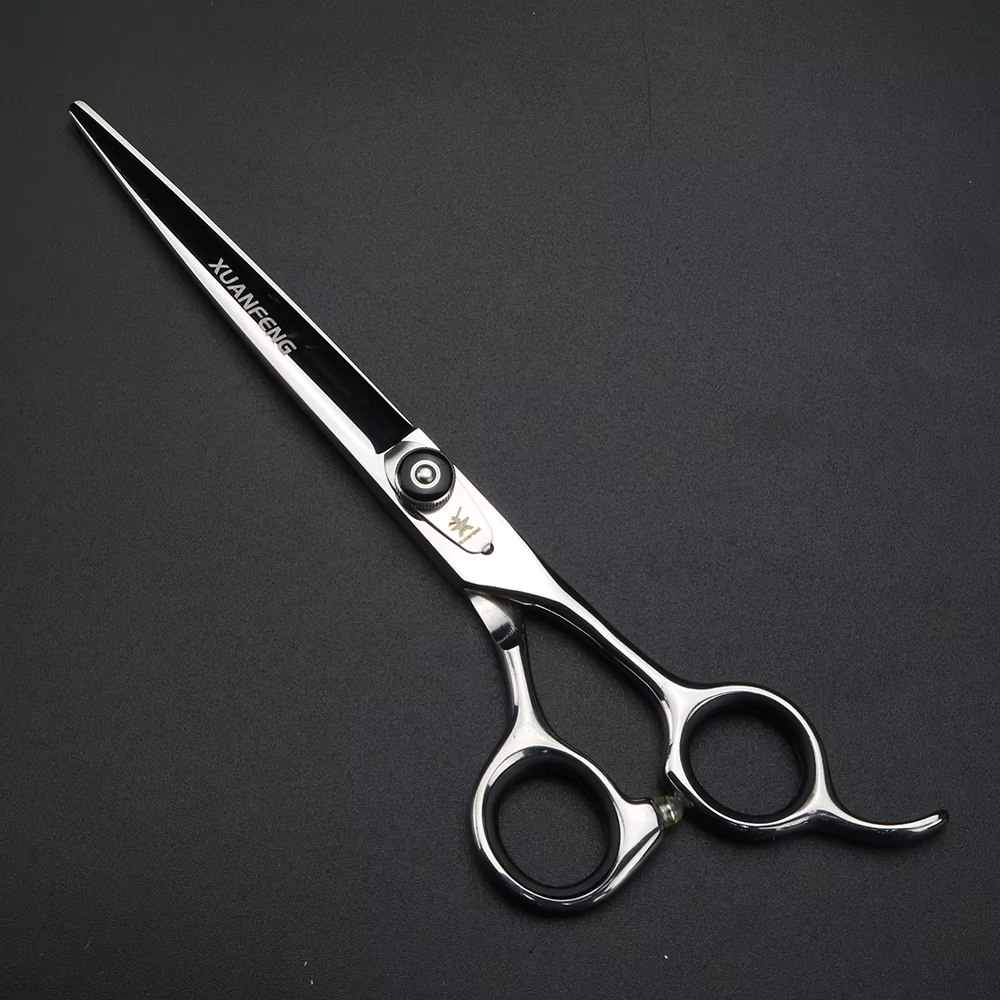 XUANFENG – ciseaux à cheveux de 7 pouces, ciseaux de coupe de barbier en acier 440C avec vis à tensi