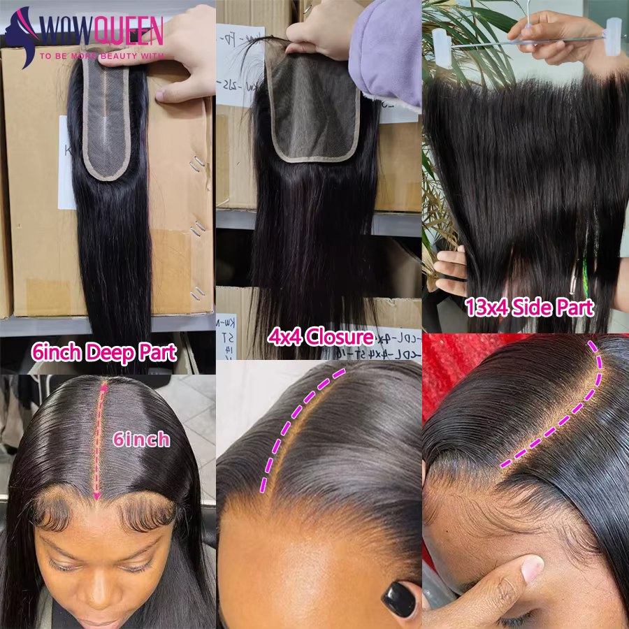 Paquets droits de cheveux humains avec fermeture 2x6 4x4 Extensions de cheveux brésiliens bruts armu
