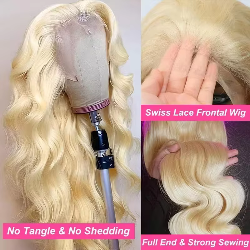 Vague de corps 613 Blonde 13x4 Hd dentelle avant perruques de cheveux humains 220% densité brésilien