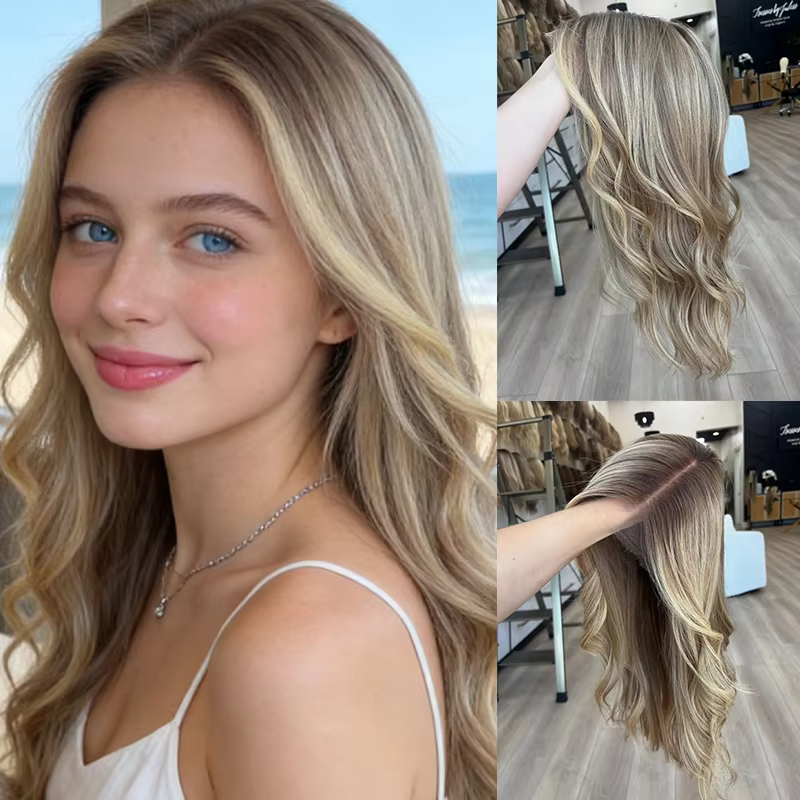 Perruques Lace Front Futura Ash Blonde Ombre pour femmes, perruque frontale en dentelle HD transpare