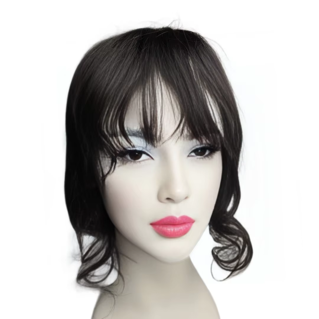 Topper de cheveux naturels pour femmes vague de corps bouclés cheveux humains Toppers 14 pouces Clip
