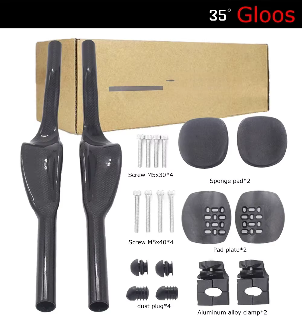 Guidon ergonomique TT de routage de câble interne DEDA 35 °   Conception complète d'Aero de fibre de