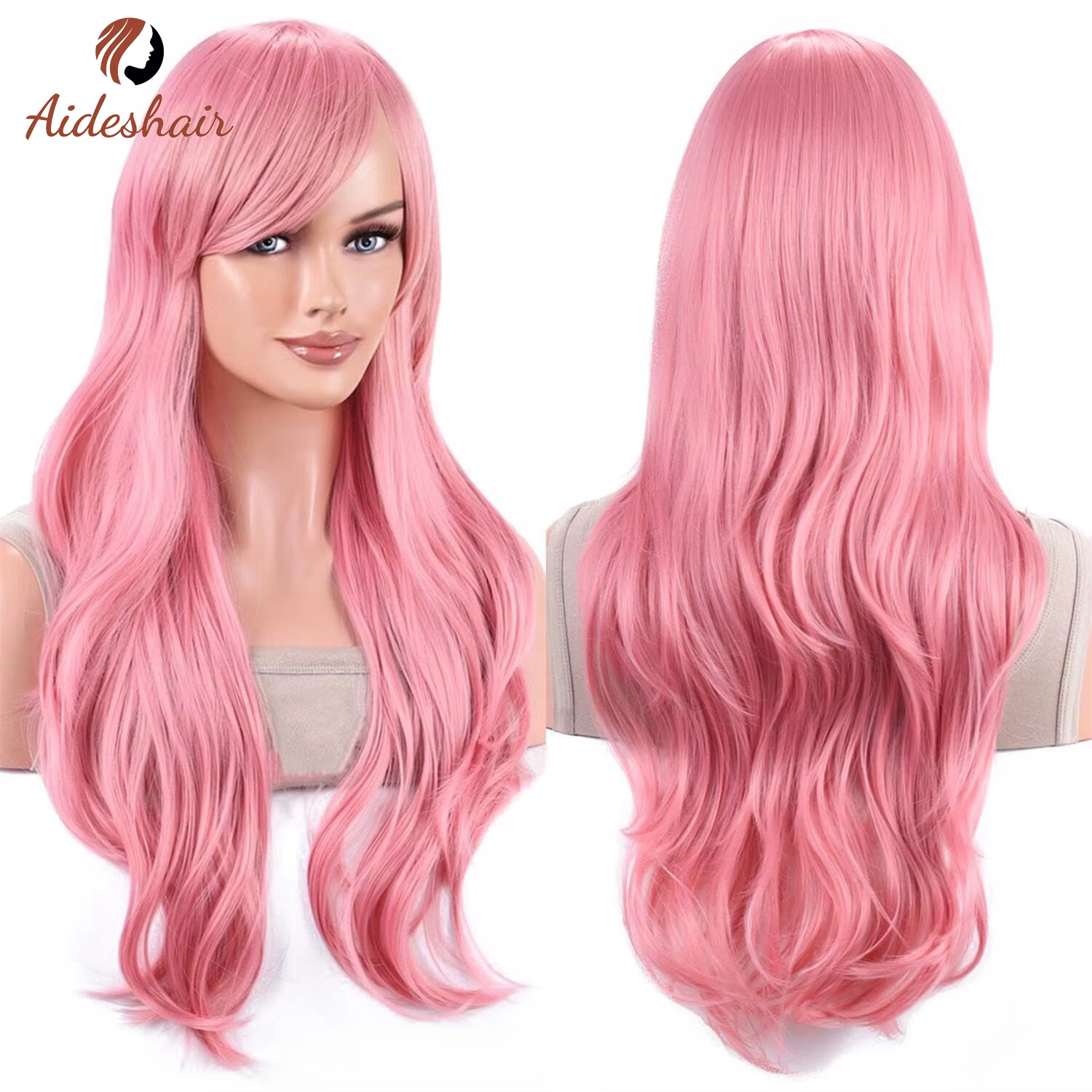 Aideshair perruque synthétique perruques de mode 28 "70 cm de long cheveux bouclés ondulés résistant