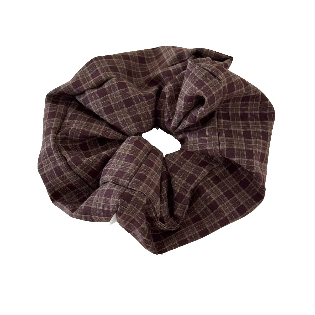 Coréen plaid rétro grand bandeau de cheveux attaché queue de cheval corde chouchous accessoires pour