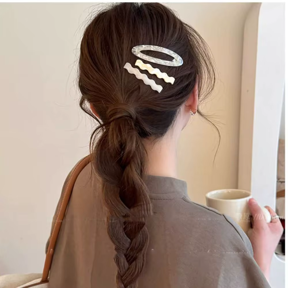 Ensemble d'épingles à cheveux en alliage d'acétate, pince à bec de canard géométrique, pince à cheve
