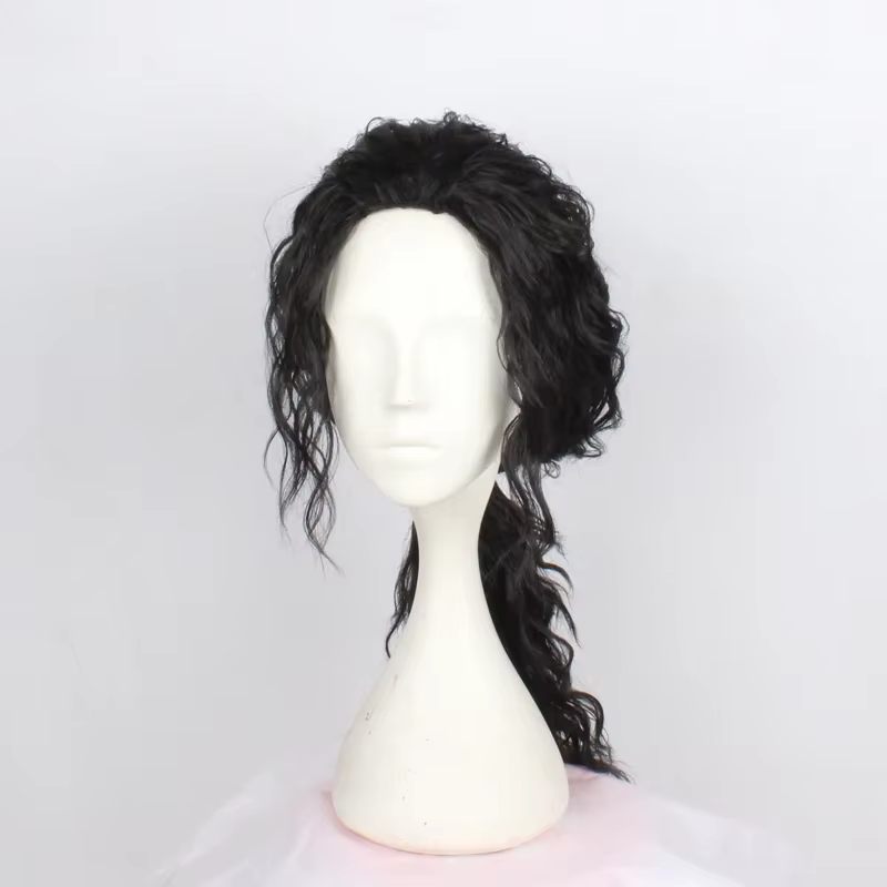 Perruque de cosplay Michael Jackson, perruque longue noire bouclée MJ, accessoires de costume de cos
